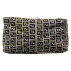 Fendi Handbag Zucchino Pattern White Dark Navy Leather — view 5