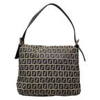 Fendi Handbag Zucchino Pattern White Dark Navy Leather — view 3