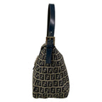 Fendi Handbag Zucchino Pattern White Dark Navy Leather — view 4