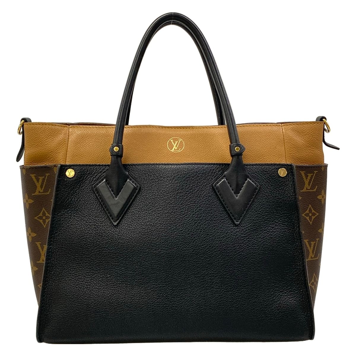 Louis Vuitton Tote Bag Monogram on My Side MM Noir Leather — view 3