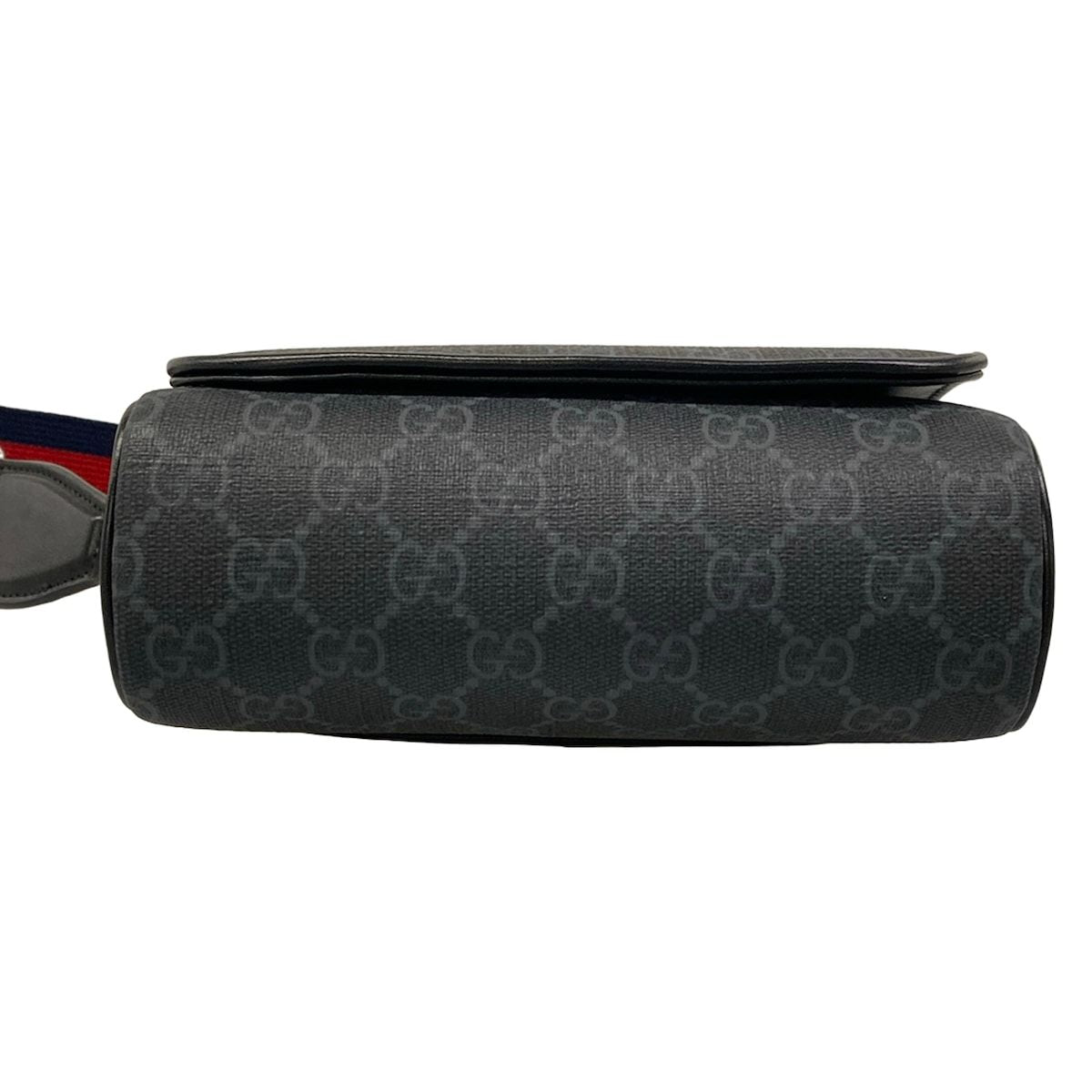 Gucci Shoulder Bag GG Plus Supreme Black Dark Gray Leather — view 5