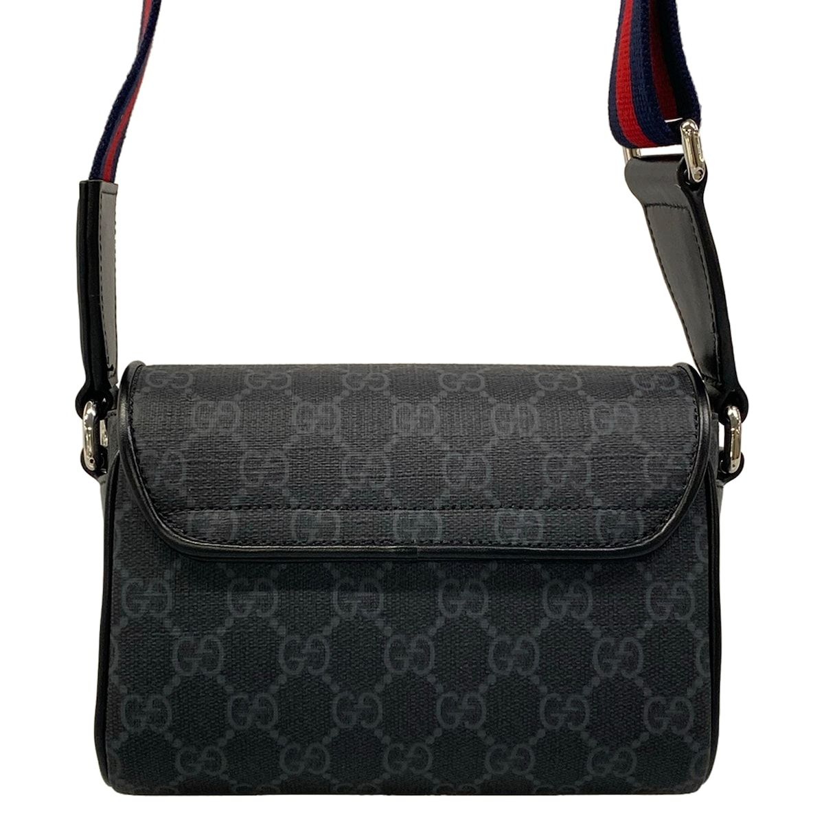 Gucci Shoulder Bag GG Plus Supreme Black Dark Gray Leather — view 3