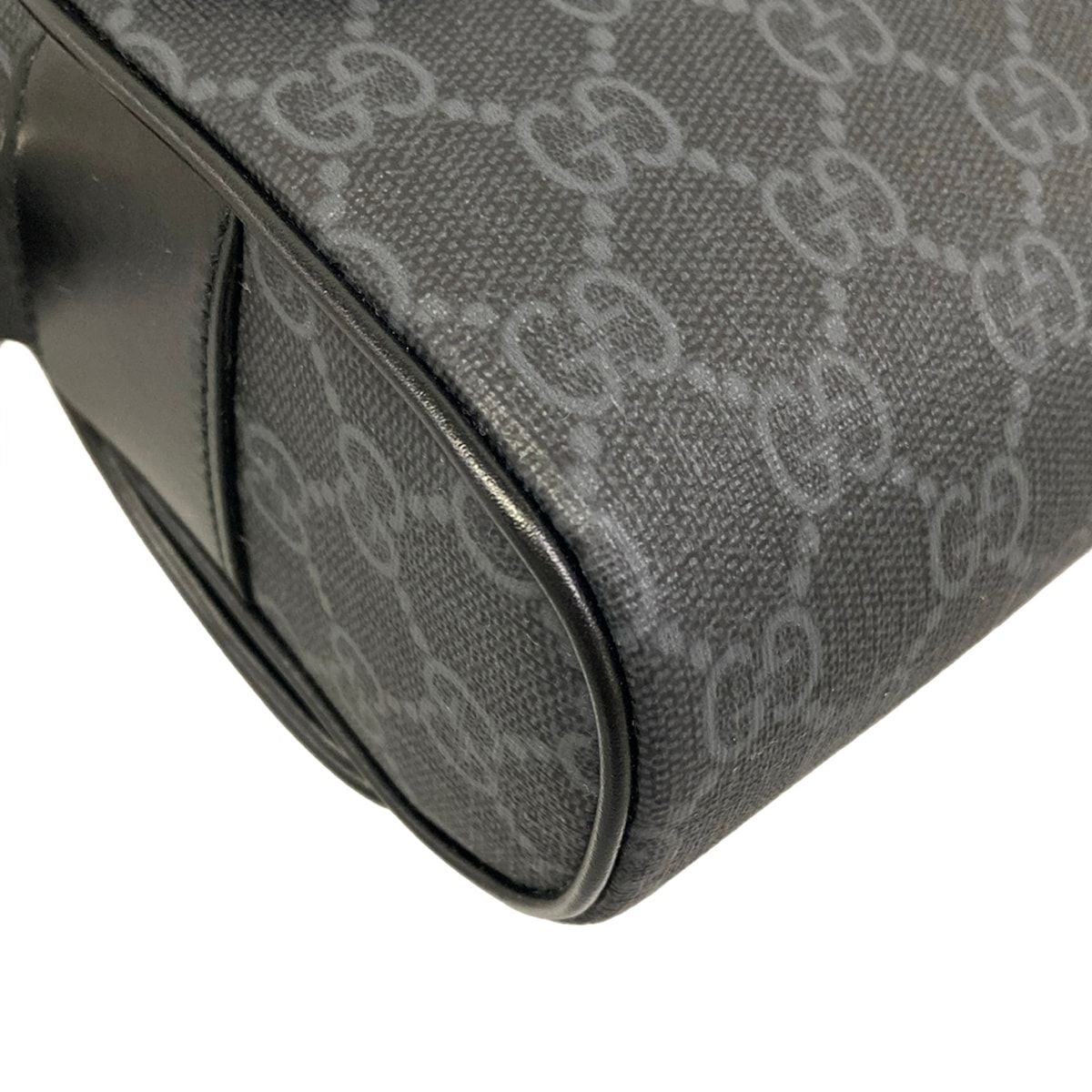 Gucci Shoulder Bag GG Plus Supreme Black Dark Gray Leather — view 6