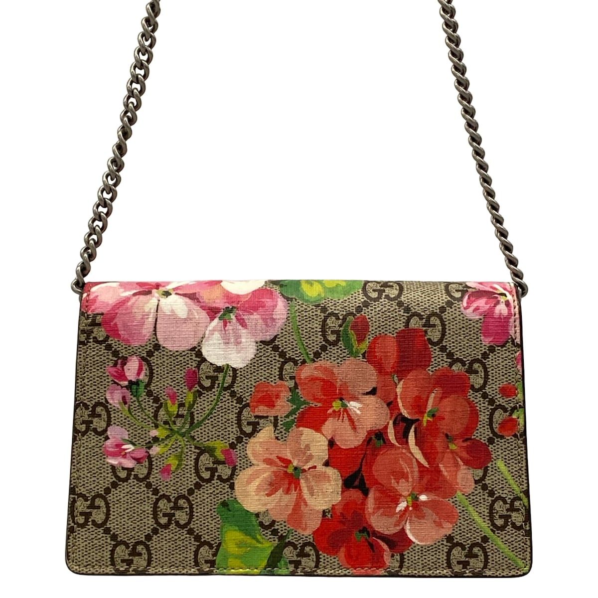 Gucci Shoulder Bag Dionysus Beige Dark Brown Multi Chain Floral Pattern — view 3