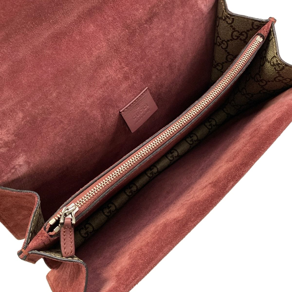 Gucci Shoulder Bag Dionysus Beige Dark Brown Red Chain — view 7