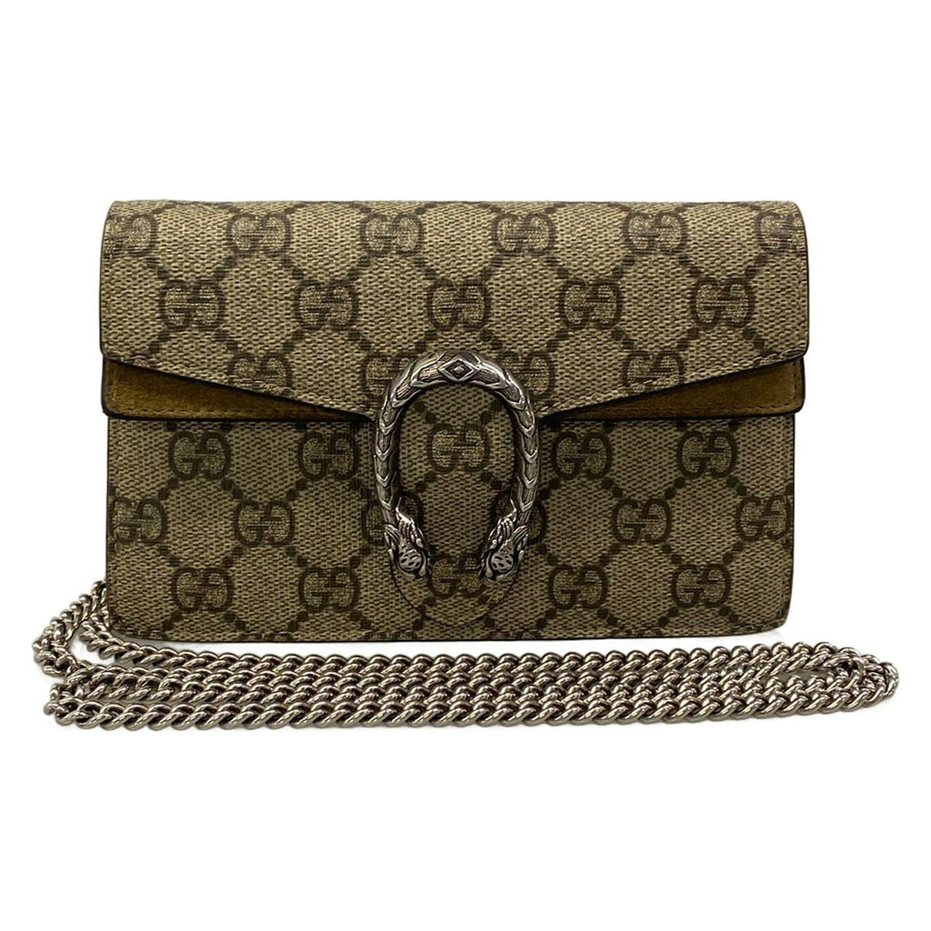 Gucci Shoulder Bag Dionysus Beige Dark Brown Chain