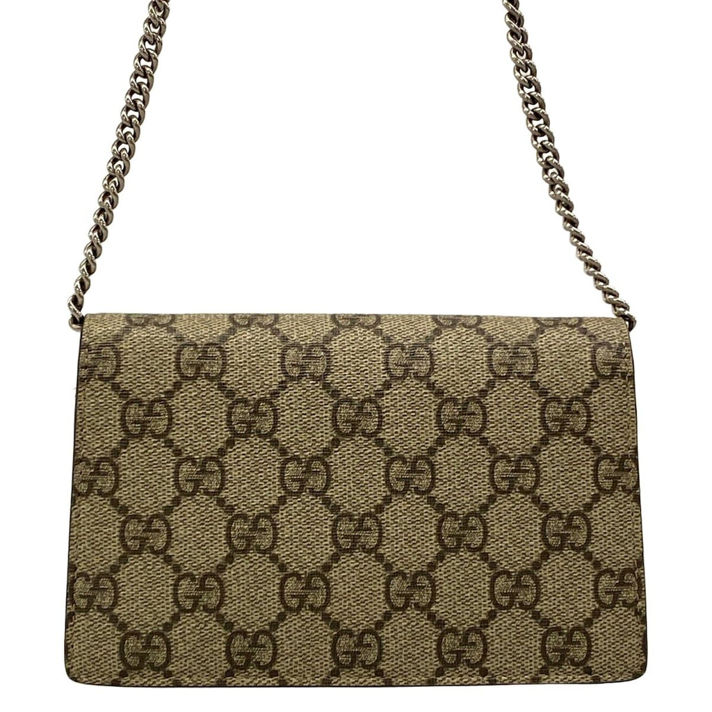Gucci Shoulder Bag Dionysus Beige Dark Brown Chain — view 3