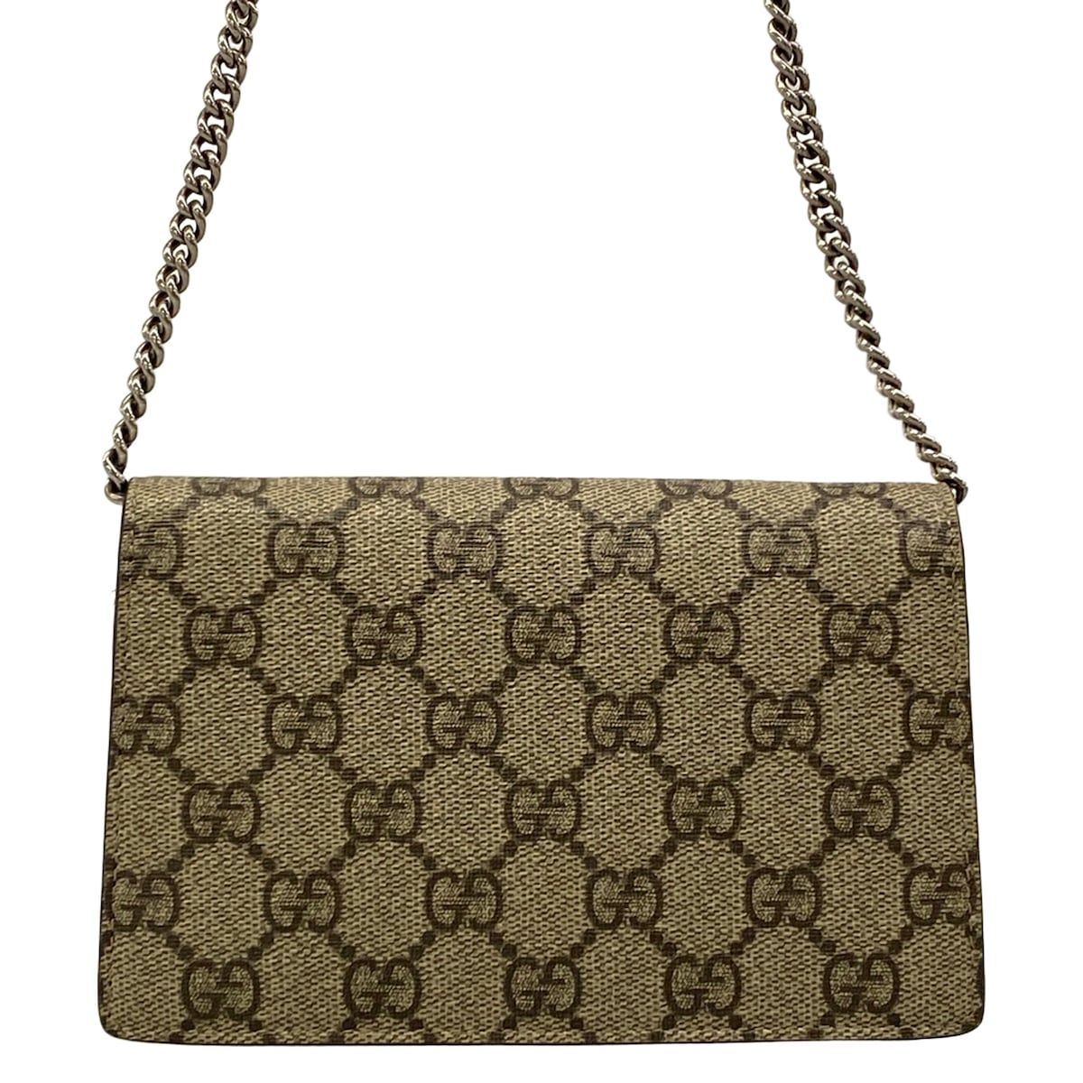 Gucci Shoulder Bag Dionysus Beige Dark Brown Chain — view 3