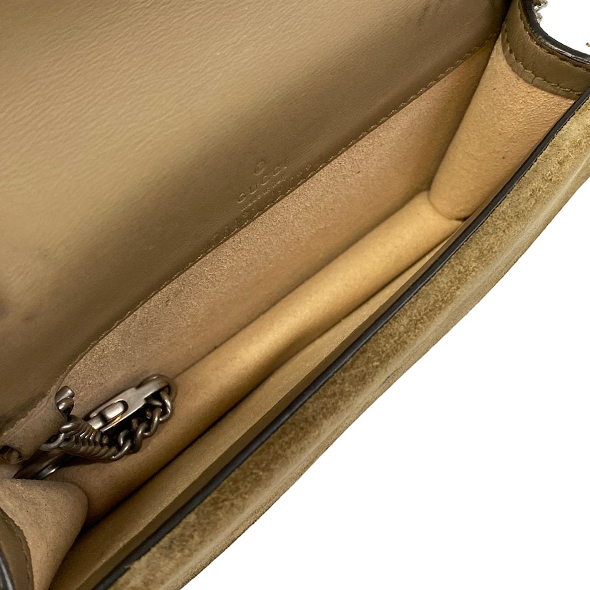 Gucci Shoulder Bag Dionysus Beige Dark Brown Chain — view 7