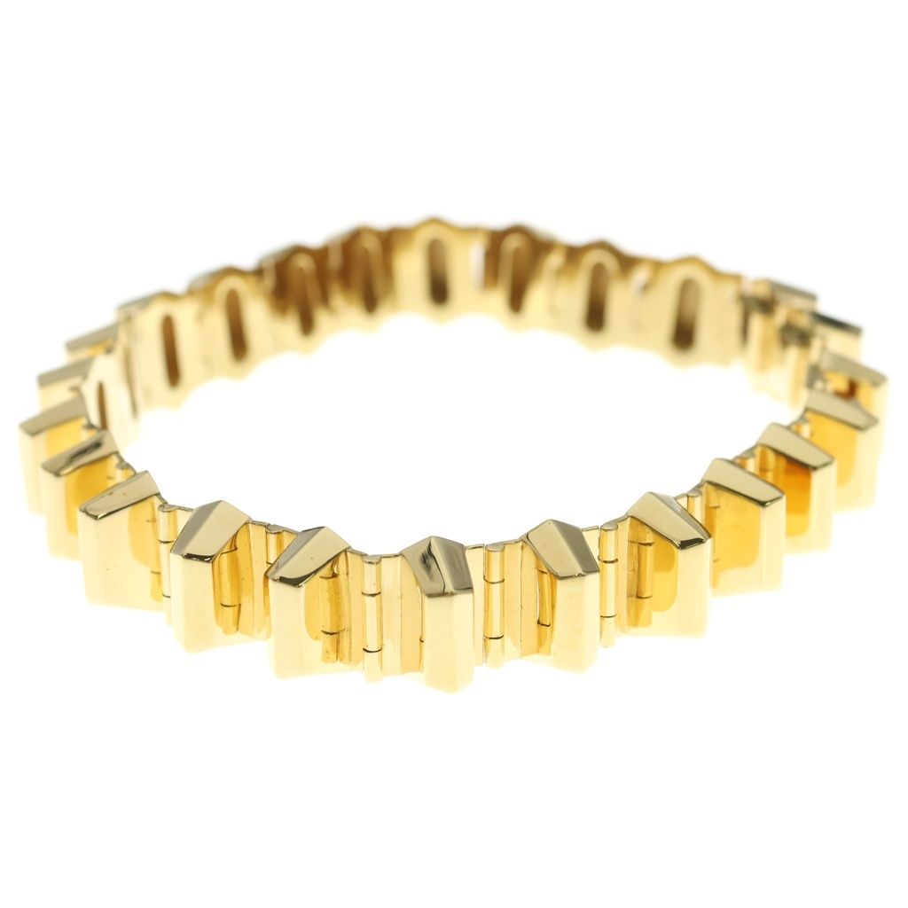 Gucci Choker Necklace with Geometric Studs Gold — view 3