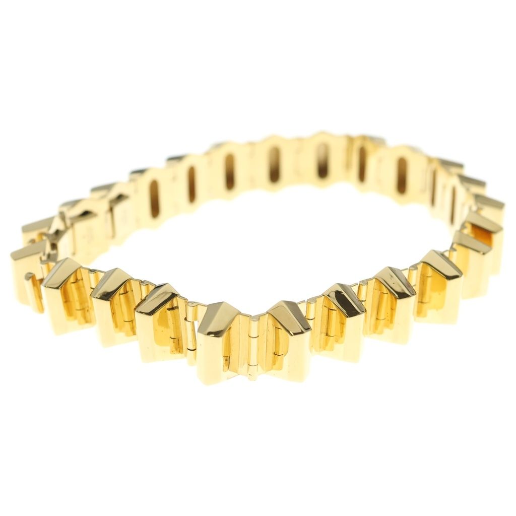 Gucci Choker Necklace with Geometric Studs Gold — view 4
