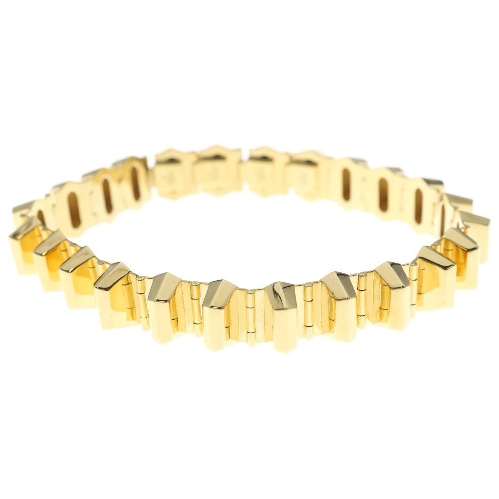 Gucci Choker Necklace with Geometric Studs Gold — view 2