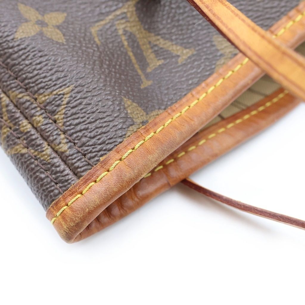 Louis Vuitton Neverfull MM Tote Shoulder Bag Monogram Leather Brown — view 6