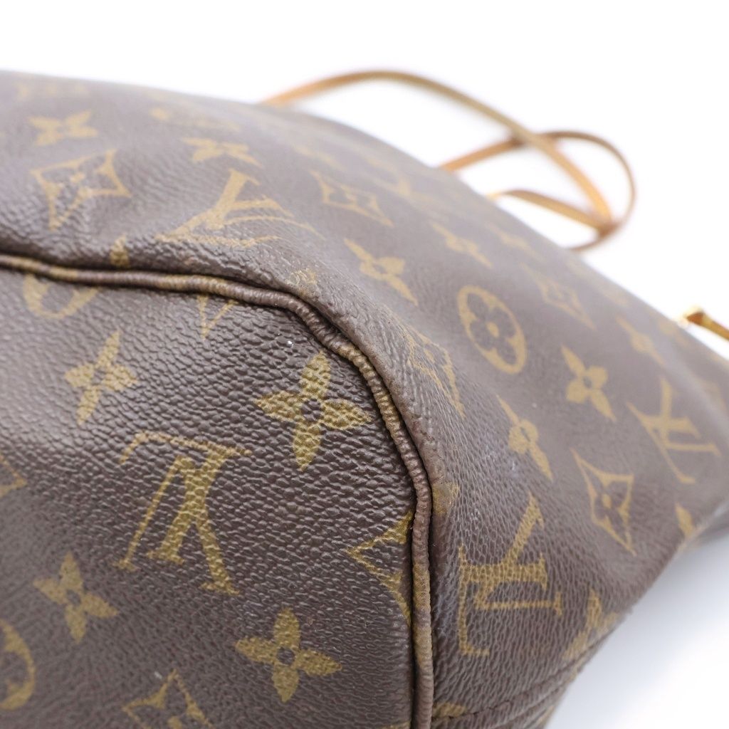 Louis Vuitton Neverfull MM Tote Shoulder Bag Monogram Leather Brown — view 5