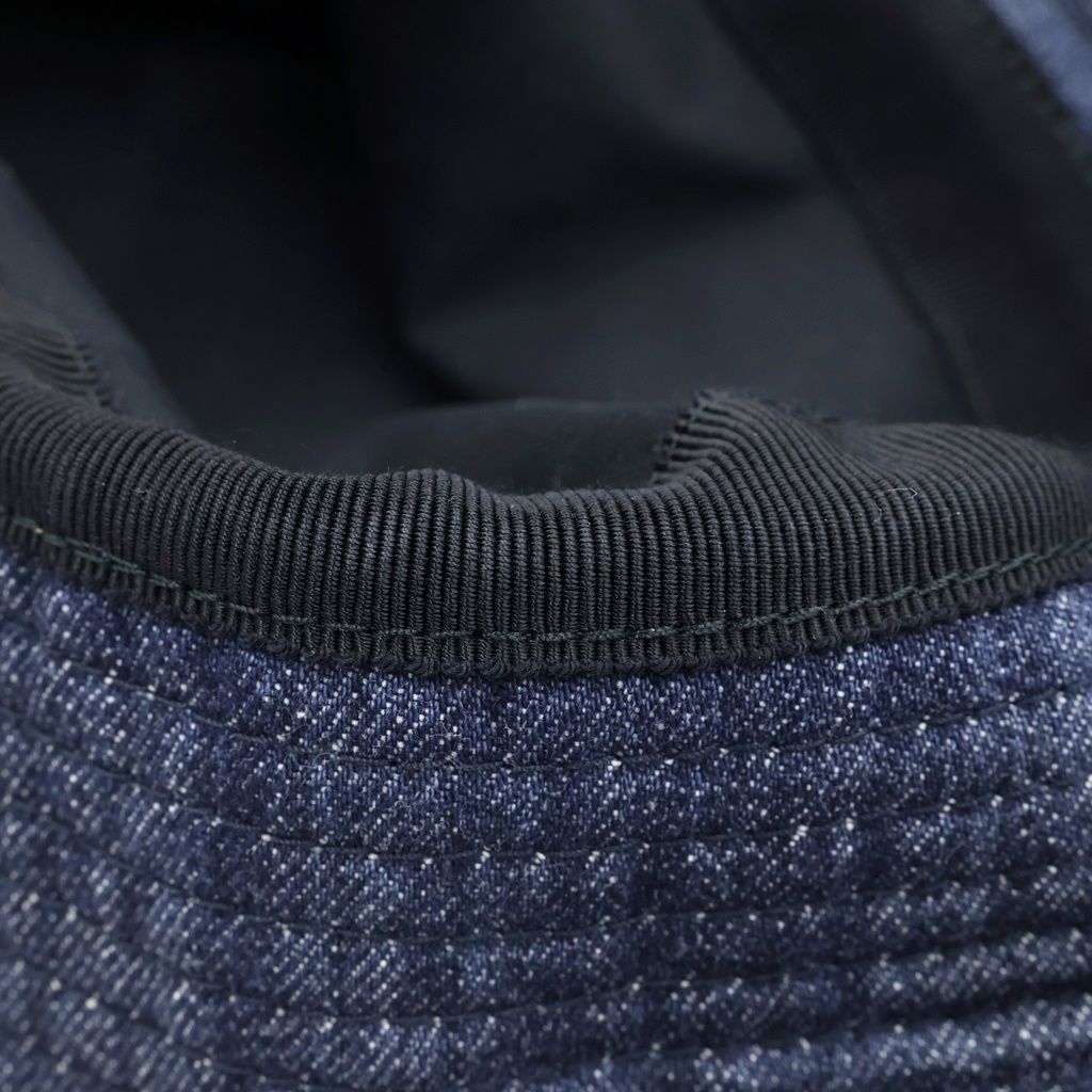 Prada Triangle Logo Cotton Denim Bucket Hat M Indigo Blue — view 6