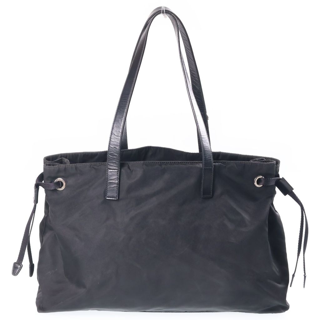 Prada Triangle Logo Tessuto Boston Bag Black Nylon Silver — view 2