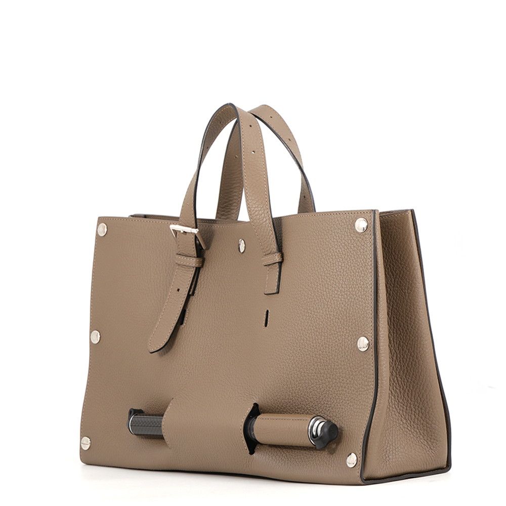 Hermes Handbag Sac Vero Etoupe Silver Taurillon Clemence Bag — view 2