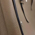 Hermes Handbag Sac Vero Etoupe Silver Taurillon Clemence Bag — view 8