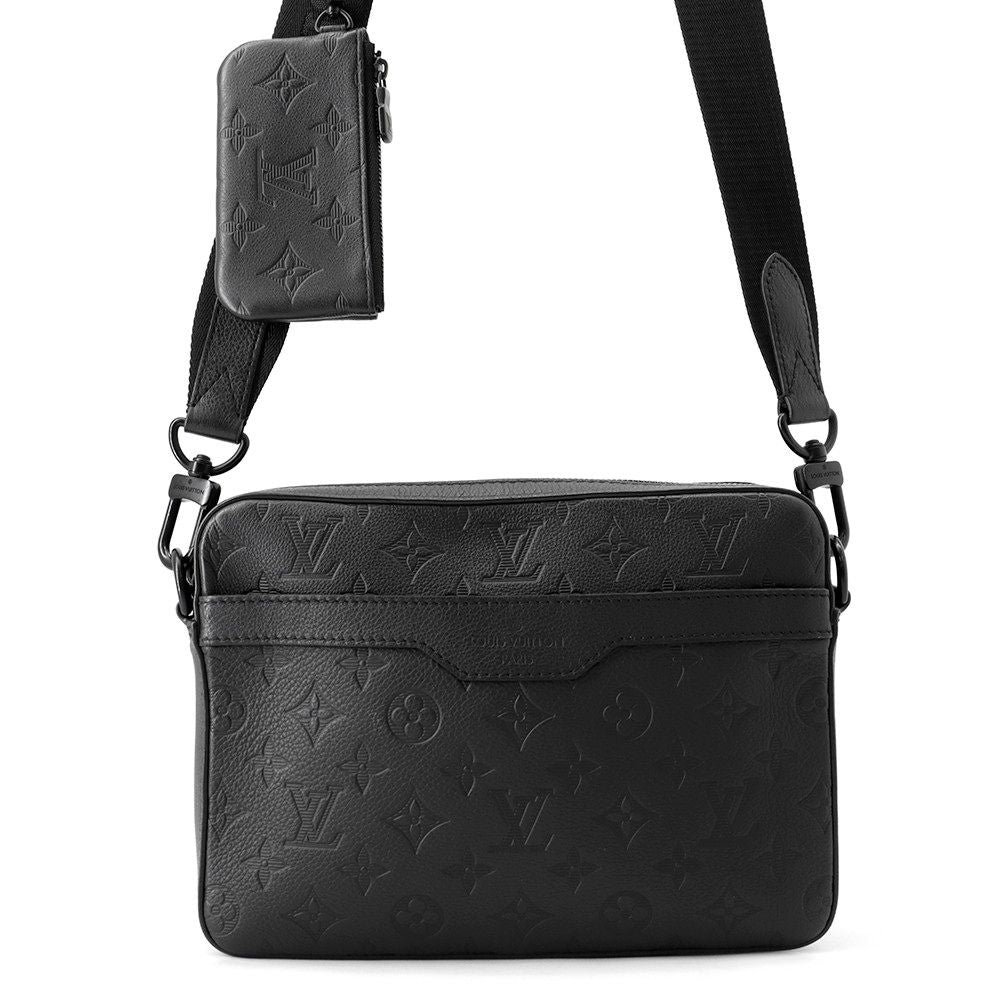 Louis Vuitton Shoulder Bag Monogram Shadow Trio Messenger Black