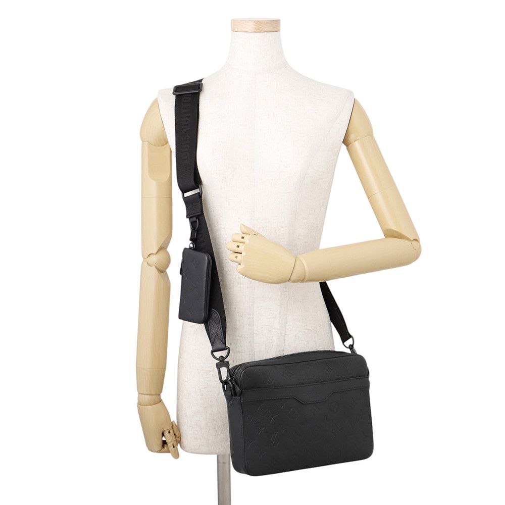 Louis Vuitton Shoulder Bag Monogram Shadow Trio Messenger Black — view 4