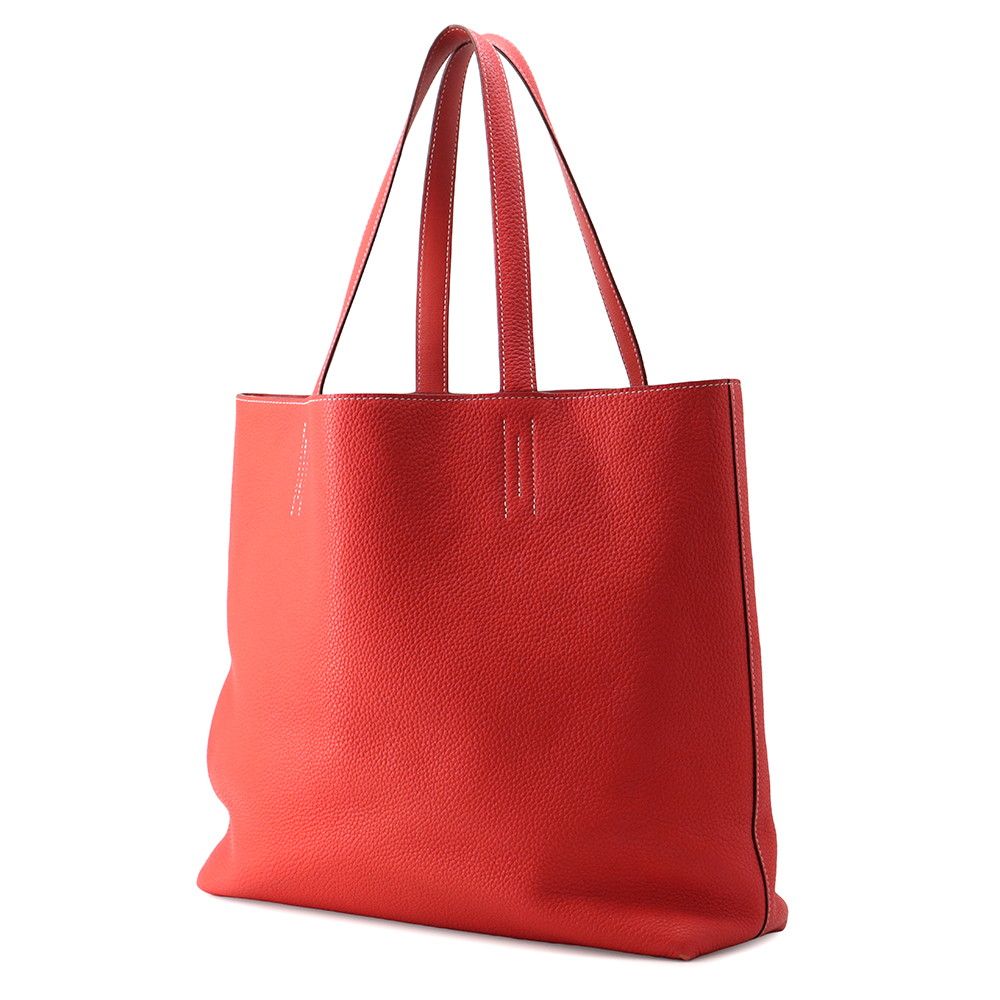 Hermes Double Sens Rouge Duces Bougainvillea Taurillon Clemence Swift Reversible — view 3