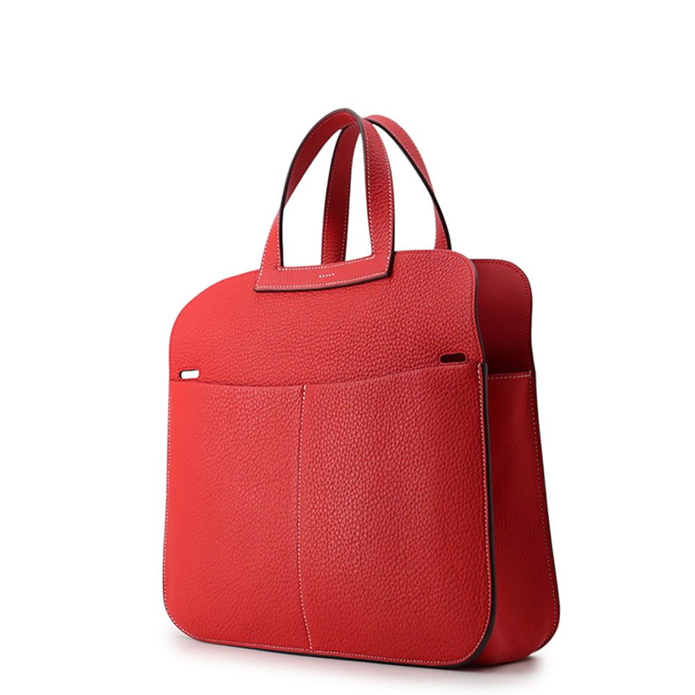 Hermes Handbag Rouge Casaque Silver Taurillon Clemence 2-Way — view 2