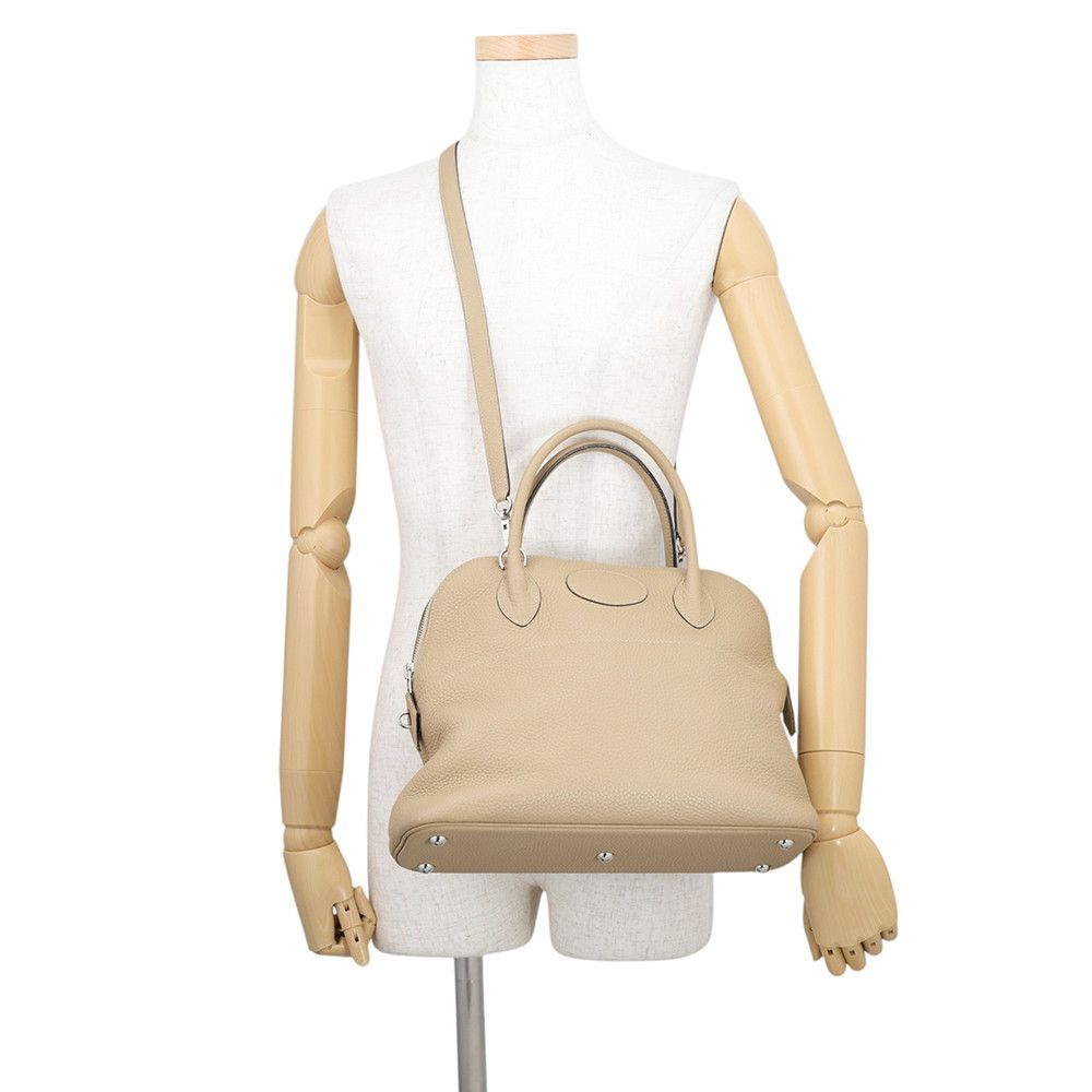 Hermes Handbag Bolide 31 Verso Trench Etoupe Silver Taurillon Clemence 2-Way — view 5