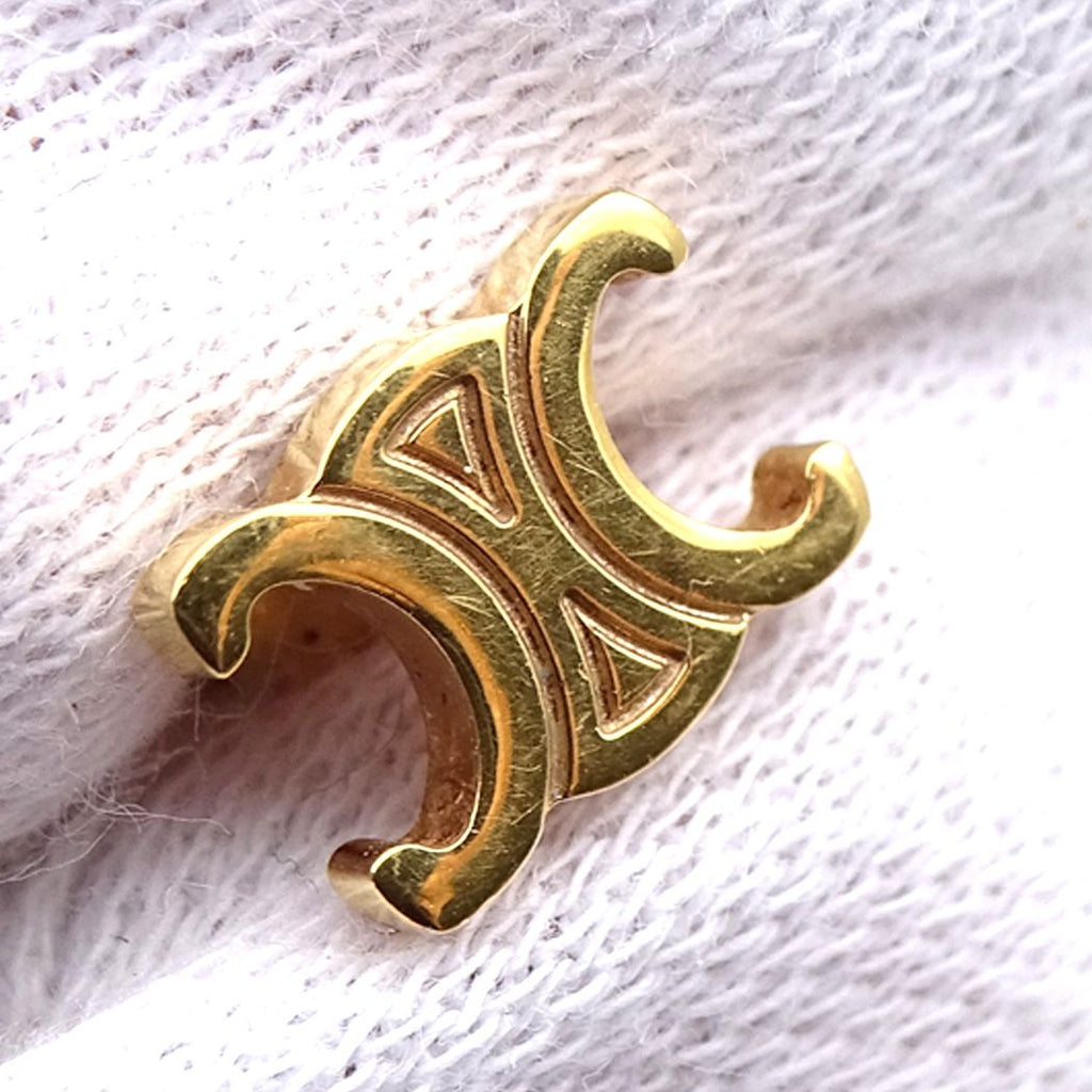 Celine Earrings Triomphe Gold Logo — view 8