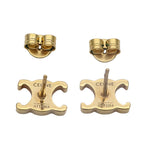 Celine Earrings Triomphe Gold Logo — view 3