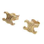 Celine Earrings Triomphe Gold Logo