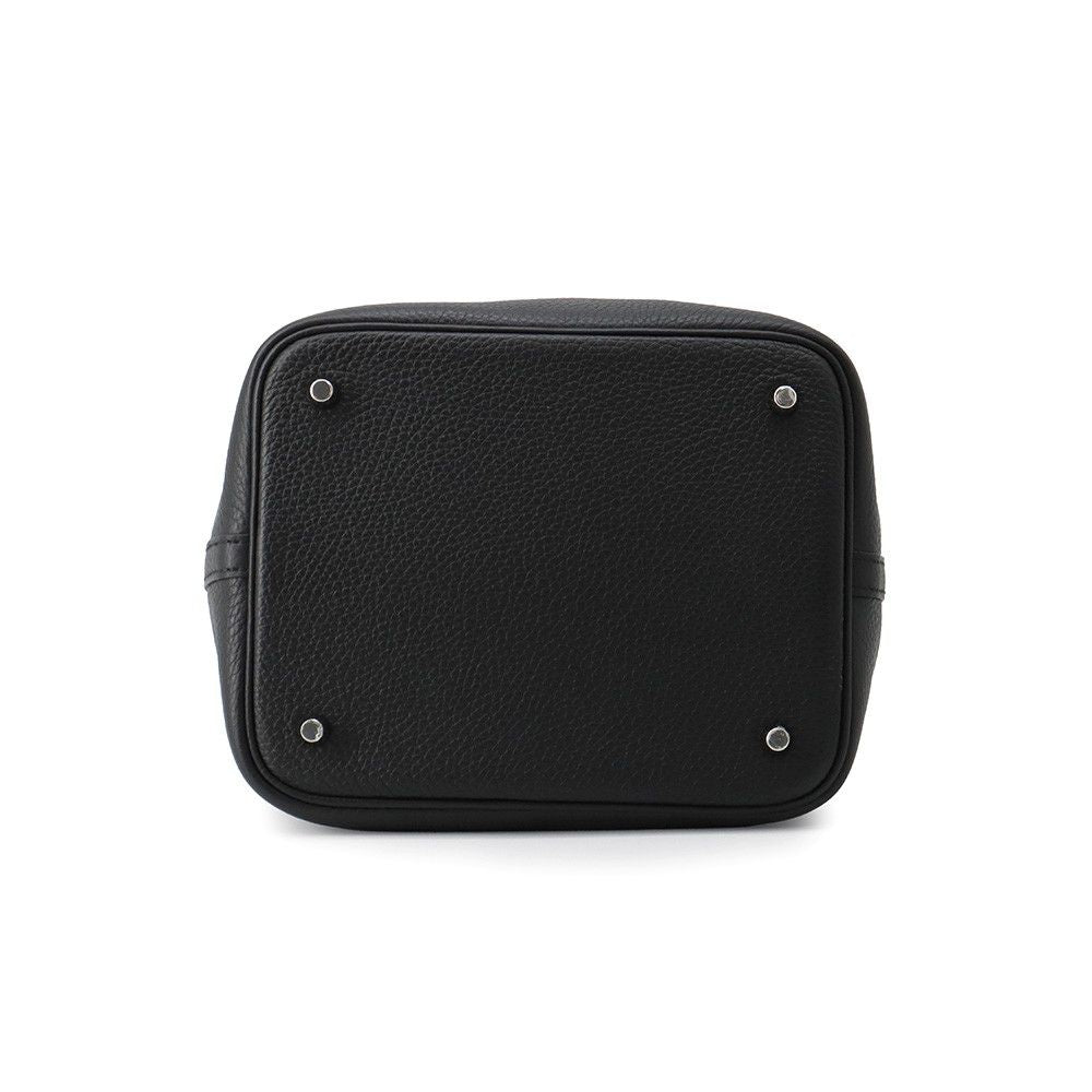 Hermes Handbag Picotin Lock MM Black Silver Taurillon Clemence — view 3