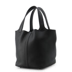 Hermes Handbag Picotin Lock MM Black Silver Taurillon Clemence — view 2