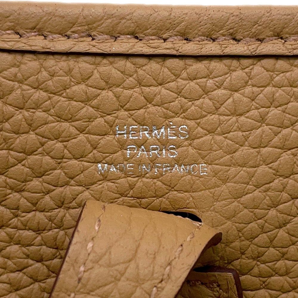 Hermes Shoulder Bag Evelyne TPM 111 Amazon Biscuit Silver Taurillon Clemence — view 8