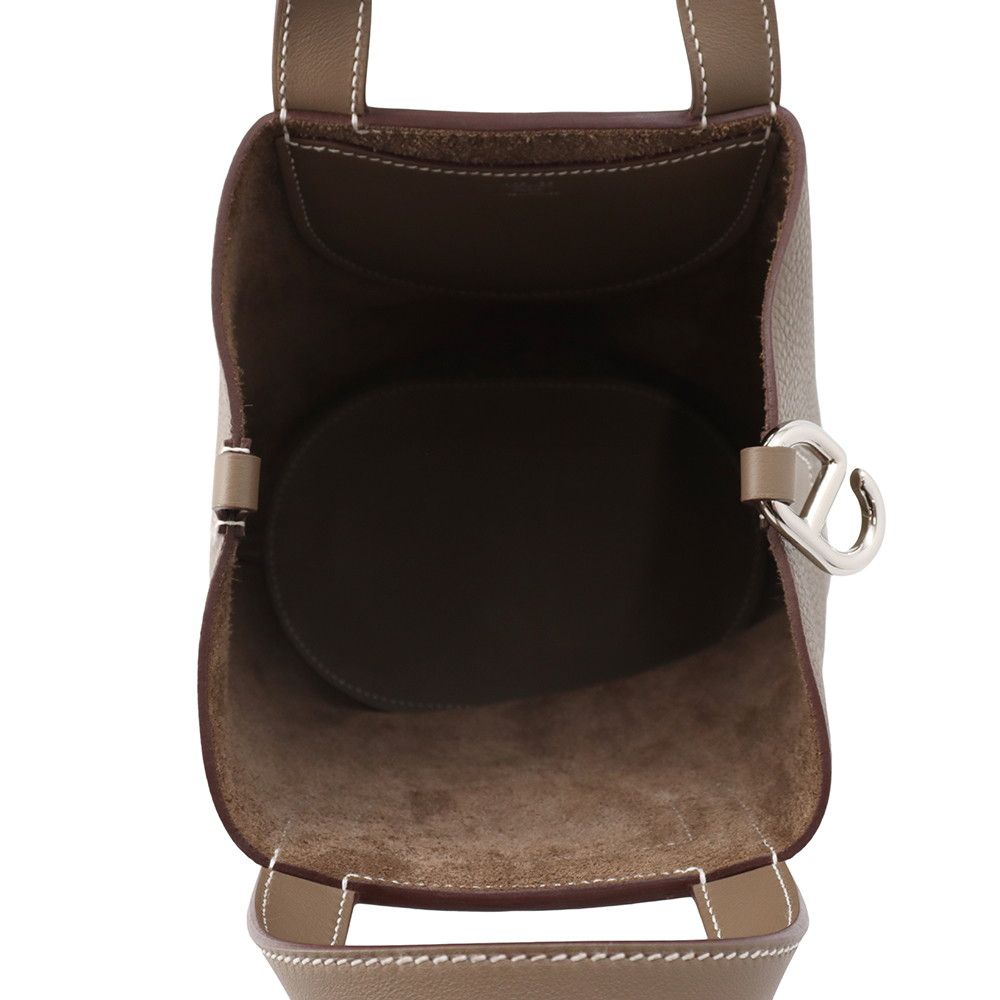 Hermes Tote Bag in the Loop 18 Etoupe Silver Taurillon Clemence — view 5