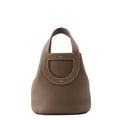 Hermes Tote Bag in the Loop 18 Etoupe Silver Taurillon Clemence