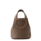 Hermes Tote Bag in the Loop 18 Etoupe Silver Taurillon Clemence