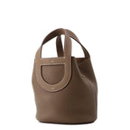Hermes Tote Bag in the Loop 18 Etoupe Silver Taurillon Clemence — view 2