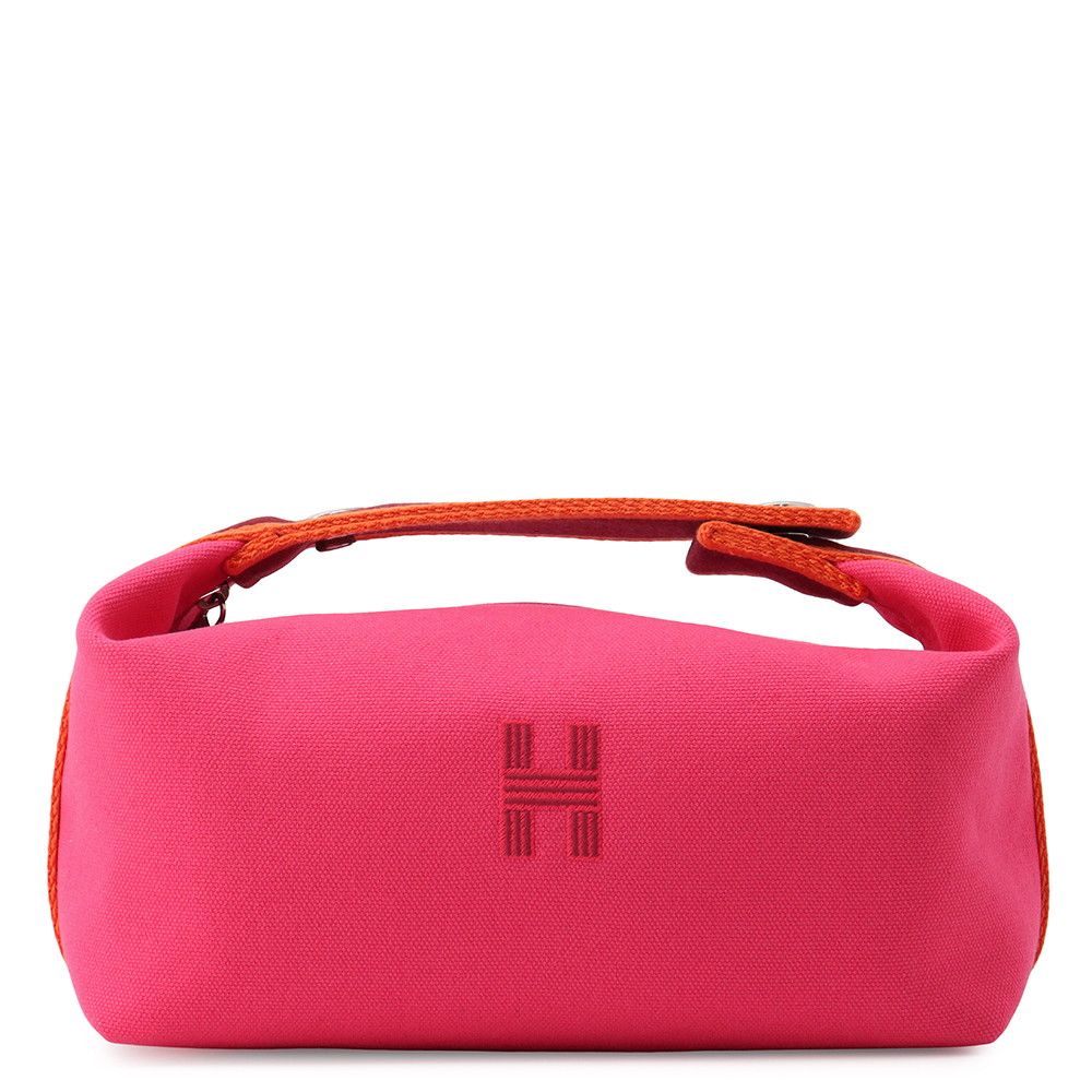 Hermes Pouch Bride-a-Brac PM Hibiscus Silver Canvas Case