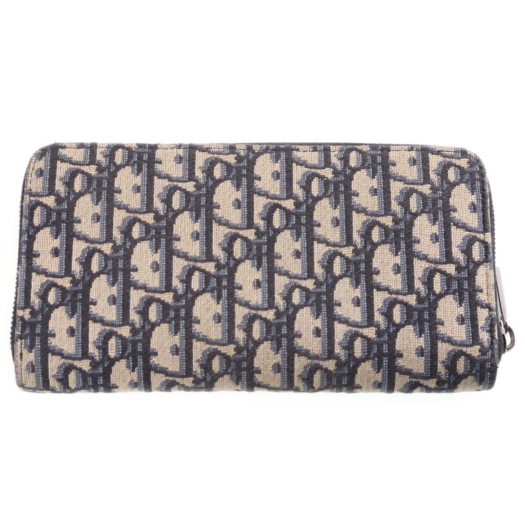 Dior Oblique Pattern Saddle Long Zip Wallet Navy — view 2