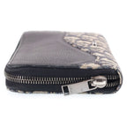 Dior Oblique Pattern Saddle Long Zip Wallet Navy — view 3
