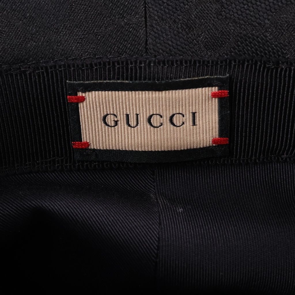 Gucci GG Canvas Logo Plate Bucket Hat Black — view 7