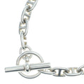 Hermes Vintage Chaine D'ancre Necklace PM Cursive Stamp Choker Silver