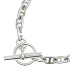 Hermes Vintage Chaine D'ancre Necklace PM Cursive Stamp Choker Silver