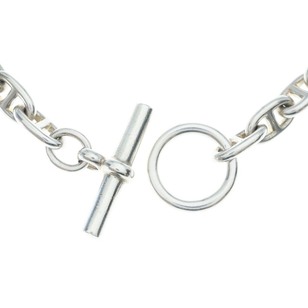 Hermes Vintage Chaine D'ancre Necklace PM Cursive Stamp Choker Silver — view 4