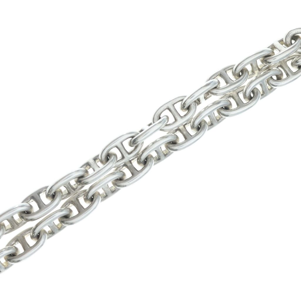 Hermes Vintage Chaine D'ancre Necklace PM Cursive Stamp Choker Silver — view 3