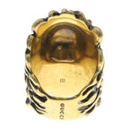 Gucci Lion Head Stone Ring Gold Blue — view 2
