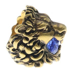 Gucci Lion Head Stone Ring Gold Blue — view 3