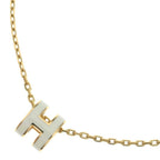 Hermes Mini H Charm Pop H Necklace White Gold