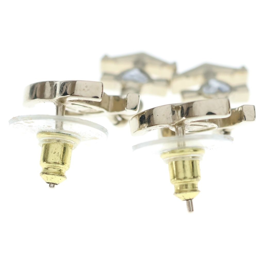 Chanel CC Logo Anchor Heart Earrings Silver — view 2