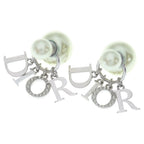 Dior Tribales Logo Design Earrings Silver